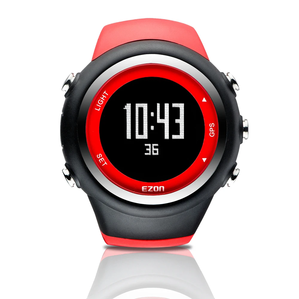 Мужские Цифровые спортивные часы для бега с GPS со скоростью темп расстояние тренажер для сжигания калорий секундомер водонепроницаемый 50 м мужские часы - Цвет: Красный