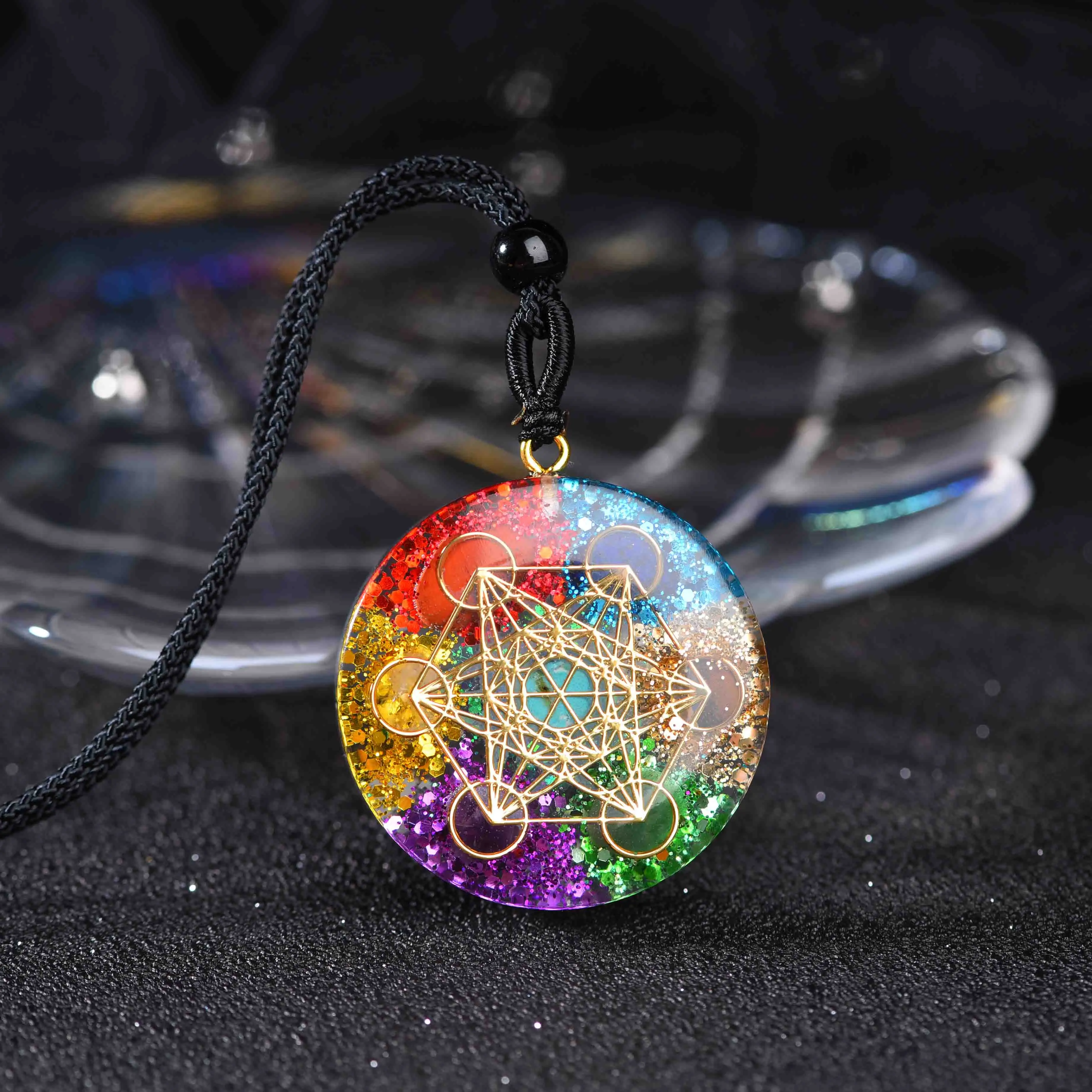 Orgonite подвеска Шри Янтра ожерелье Священная Геометрия энергия чакры ювелирные