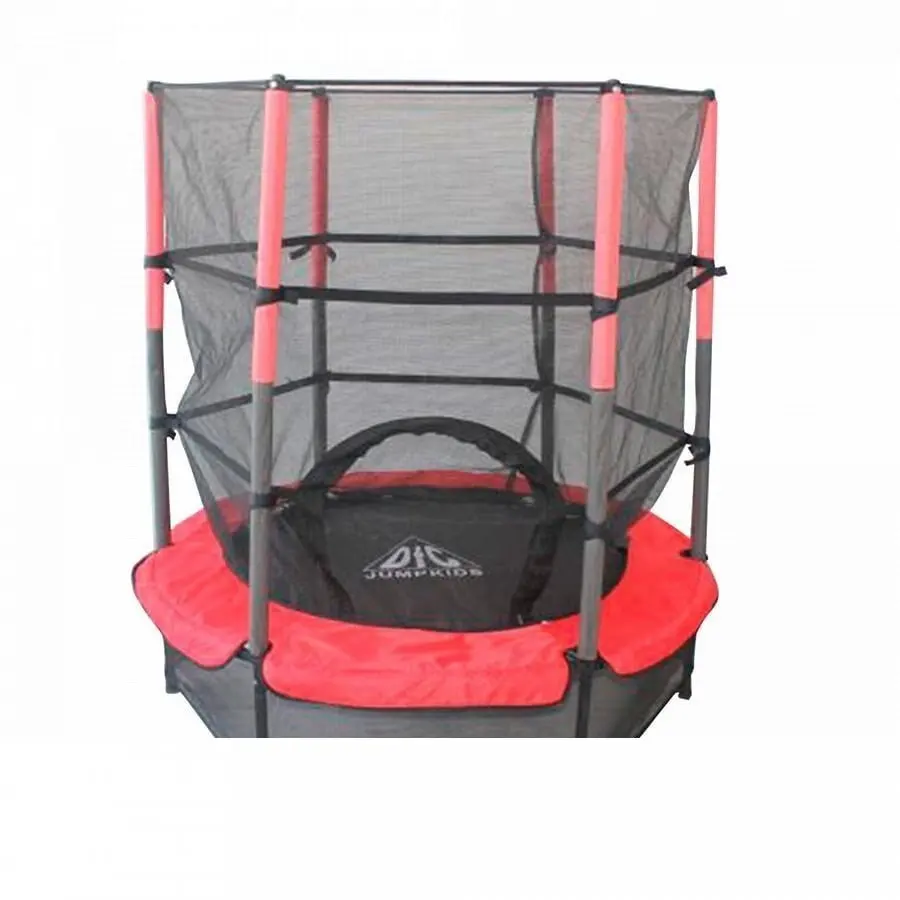 Батут детский DFC JUMP KIDS 55&quot диаметр 137 см красный/серый с сеткой | - Цена: 8 990,00 руб.