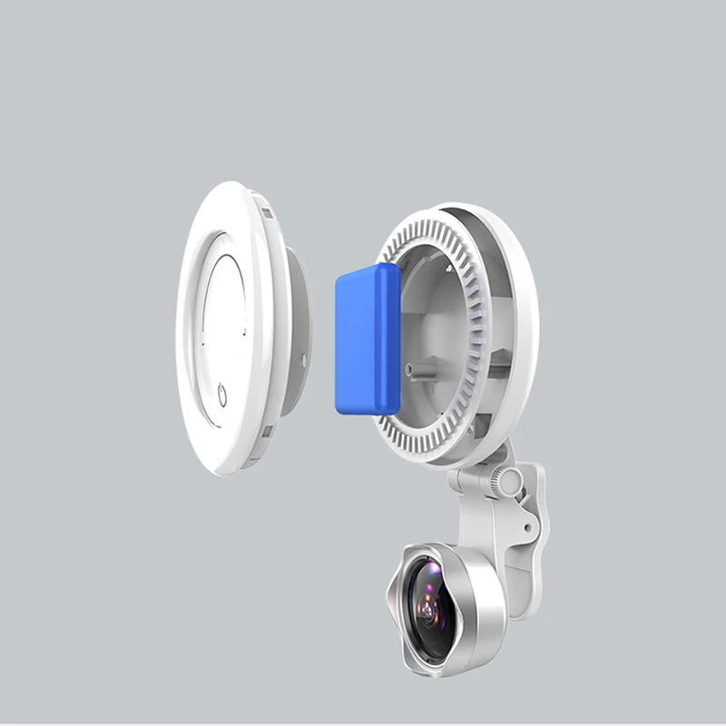 ABKT-beauty Lens Shot 120 ° супер широкоугольное кольцо осветительный светодиодный объектив для селфи с многосекционным затемнением с кабелем Micro-Data