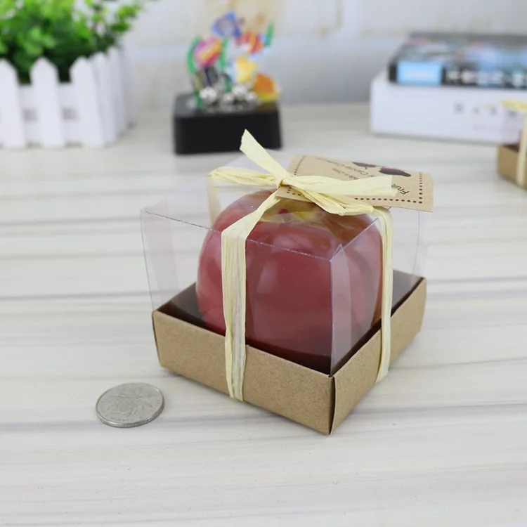 

1pc Gift Box Christmas Candle Creative Simulation Apple Peace Fruit Candles Home Decoration Accessories Festival Decoratives