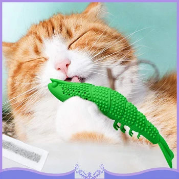 

Catnip Toys Interactive Mint Toy Snack Dental Care Cat Interactive Toothbrush Chew Catnip Toy 100% Natural Rubber Bite Resistant