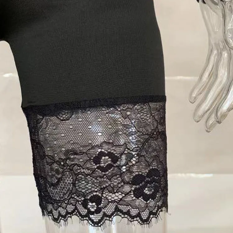 Sexy Women Long Sleeve Lace Hem Jumpsuit New Bodysuit One-piece Cut Off Short Rompers Skinny Playsuit