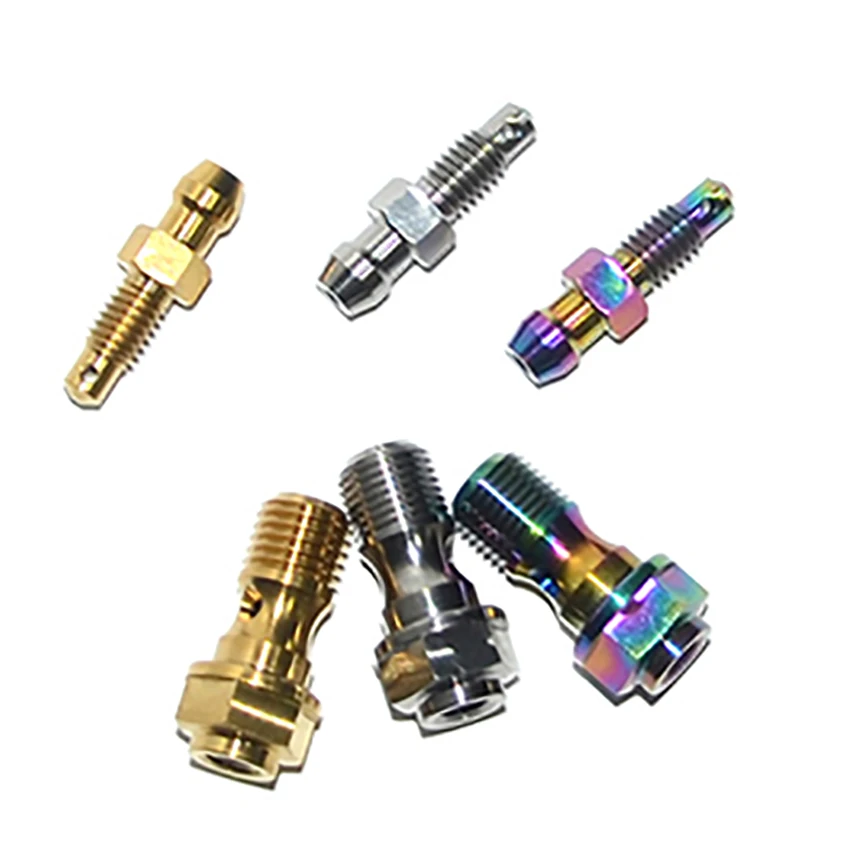 Titanium Bolt M10 x 1.0 1.25 pitch of motorcycle brake caliper tubing with Bleeder Valve for Ducati KTM