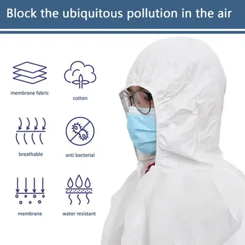 

Disposable Medical Siamese PE Breathable Isolation Clothe Protective Medical Suit Siamese Safety Coverall Home Work Suit Costume