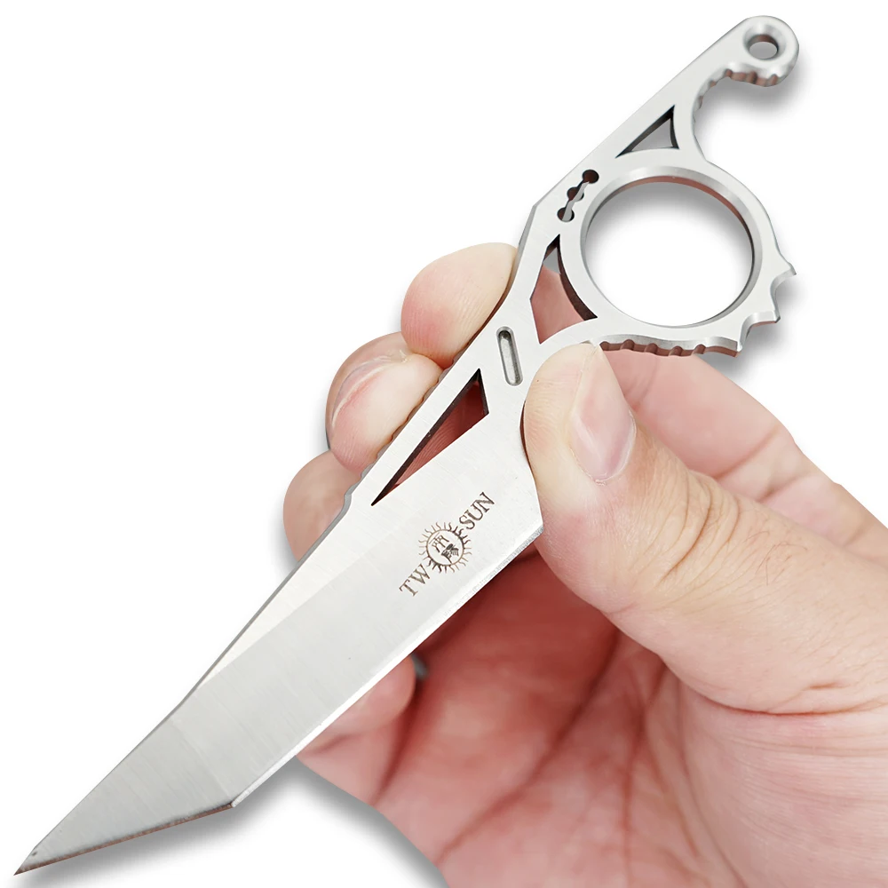 TWOSUN ножи Мини D2 лезвие с фиксированным лезвием нож карманный нож для выживания тактический охотничий инструмент для отдыха на природе EDC TS170