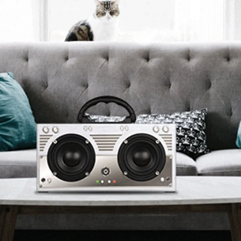 Беспроводной Bluetooth динамик Портативный HiFi Shock Bass аудио деревянный Саундбар