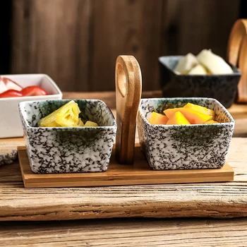 

220ml Japanese retro snack box nut melon seed plate living room dried fruit compartment tray front desk candy plate
