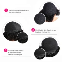 MsSunlight Afro crépus bouclés perruque cheveux humains perruques courtes pour femme cheveux humains 100% naturel 4B 4C cheveux brésiliens perruques pleine Machine 3