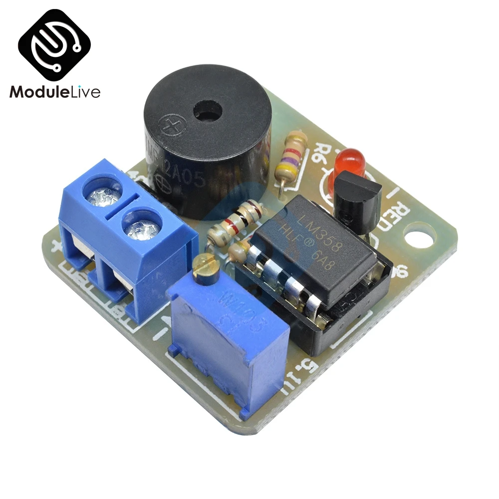 

DC 12V New Accumulator Sound Light Alarm Buzzer Prevent Over Discharge Controller Module Diy Kit Electronic PCB Board Module