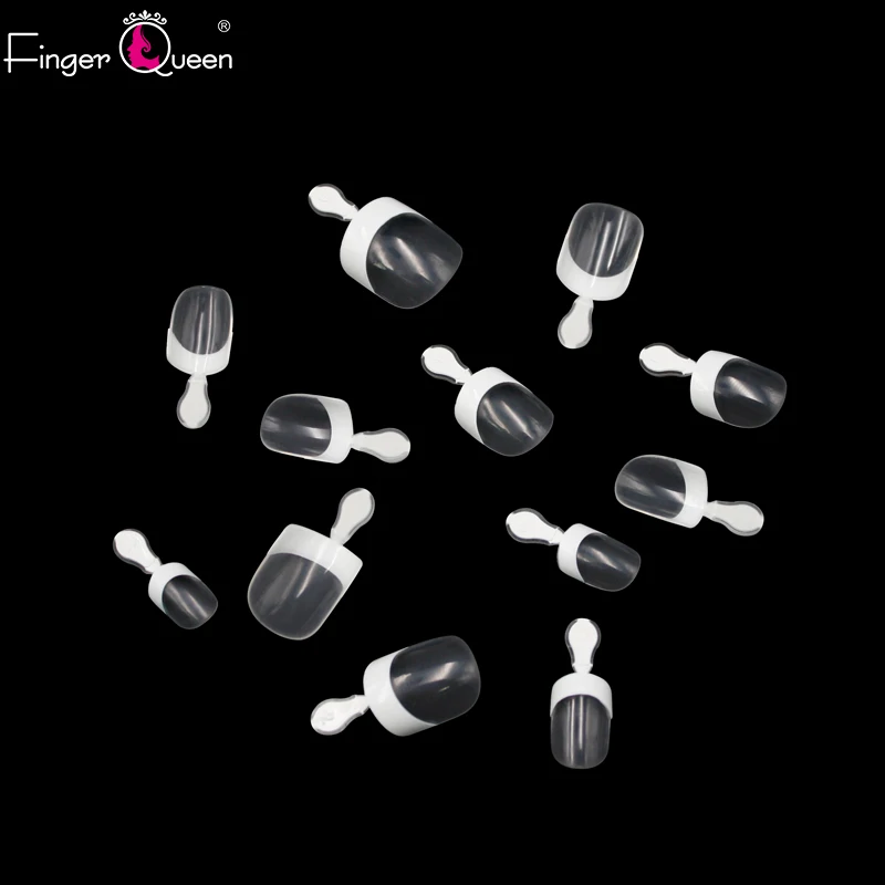 Fingerqueen 100 шт+ коробка удобный ложный гвоздь полностью покрыты поддельные ногти белый/прозрачный/натуральные круглые гвозди