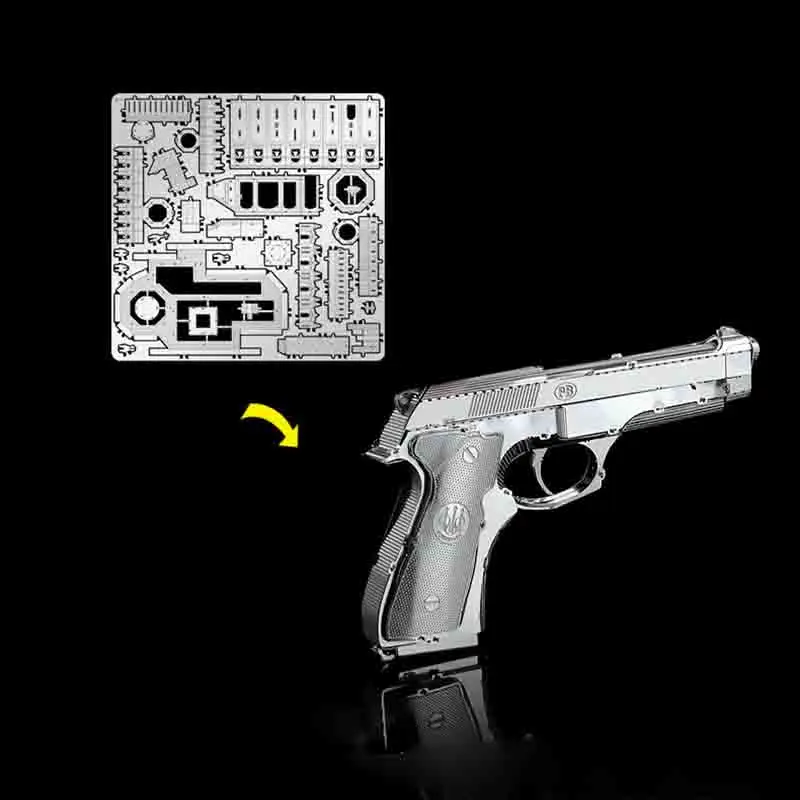 Металлическая головоломка пистолет 3d модель Беретта 92 пистолет металлический пазл для взрослых детская обучающая игрушка подарок