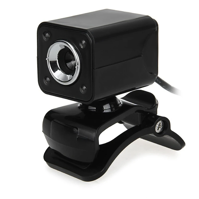 480P 30W 4 светодиодный HD веб-камера+ USB 2,0 Микрофон для компьютера ПК ноутбука черный