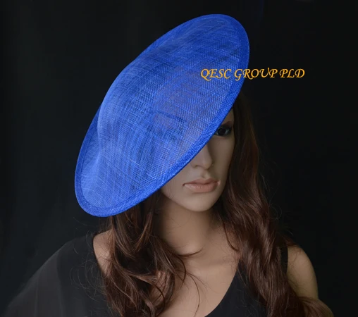 ROYAL BLUE Коралловый Розовый sinamay чародей база шляпа для Кентукки Дерби свадебные атласные головные ободки повязки - Цвет: ROYAL BLUE
