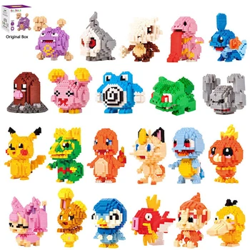 

Mini Building Blocks 3D DIY Micro Brick Educational Toy Pokemon Charmander Magikarp Mudkip Torchic Chimchar Spoink Geodude