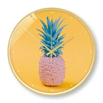 

Nordic Style Decoration Wall Clock Pineapple Pattern Wall Clock Creative Clock Household Atmosphere Mute Wall Clock