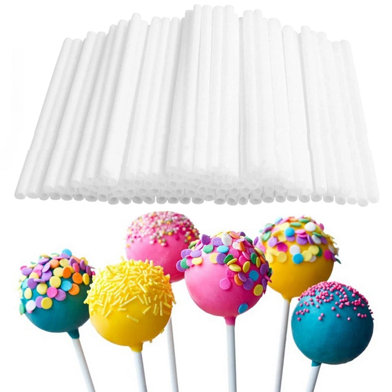 

80 pcs 10 cm Lollipop Cake Paper Stick Cake Pops White Solid Paper Stick Baking DIY Sugar Craft Fondant Mold Candy Mold