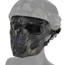 Открытый страйкбол Пейнтбол полное лицо маска дышащий Военный Череп шлем