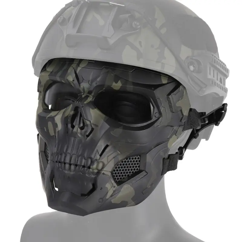 

Outdoor Airsoft Paintball Full Face Mask Breathable Military Skull Helmet