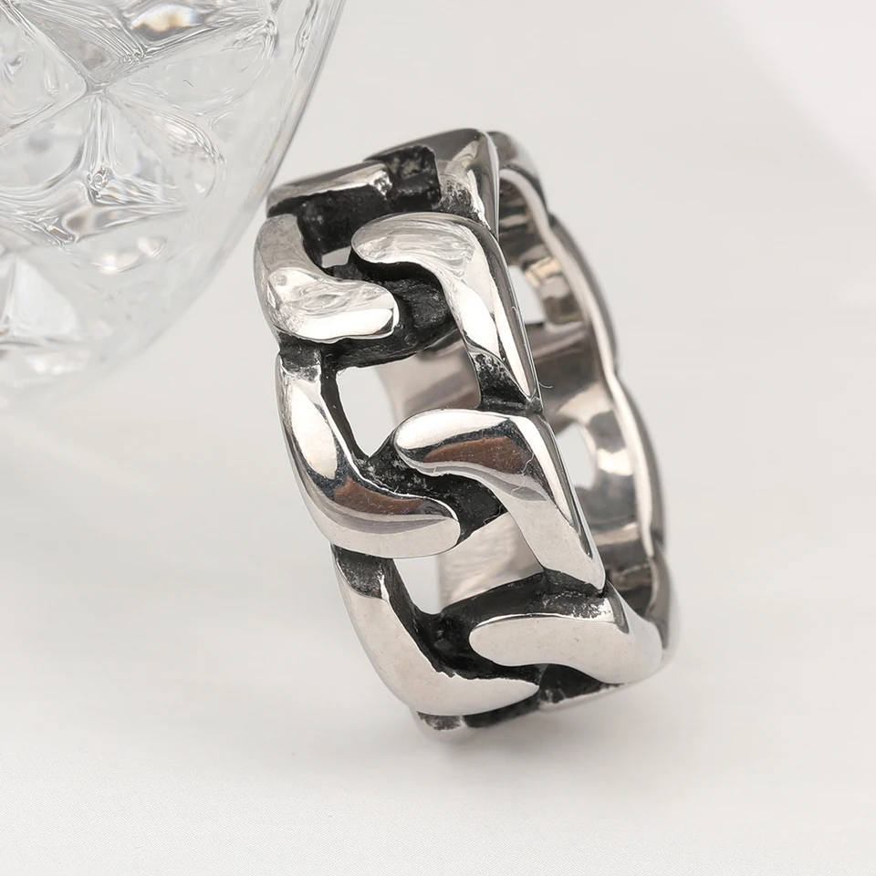 Anello A Catena In Oro Realizzato In Acciaio Inossidabile | Classy Men - Foto 8