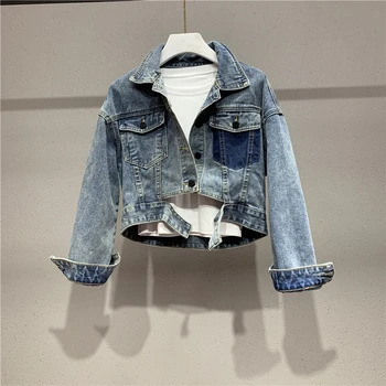 

Jeans Coat Women's 2020 Spring Autumn New Style Short Slim Fit Cowboy Tops Fashion Denim Jacket Chaquetas Femininas Streetwear