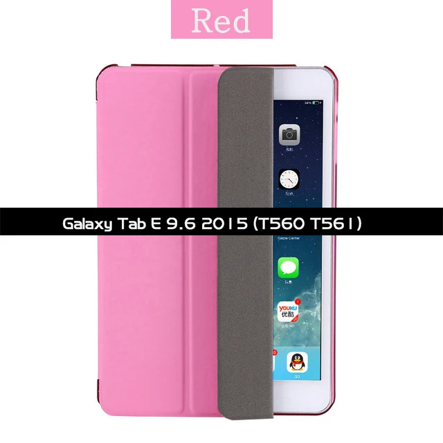 Чехол-книжка с подставкой для Samsung Galaxy Tab E 9,6 SM-T560 SM-T561 9,6-дюймовый Магнитный чехол из искусственной кожи с функцией автоматического пробуждения/сна Smart Cover - Цвет: SM-T560 SM-T561