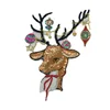 Christmas Patches Iron on Elk Gold Deer Sequin Applique Animel Embroidery Cloth Stickers Badges for T-shirt Clothes Sewing Patch 1