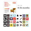 Montessori Baby Toys Black White Flash Cards 0-3 Years Colorful Flashcard High Contrast Visual Book Sensory Toys for Toddler 4
