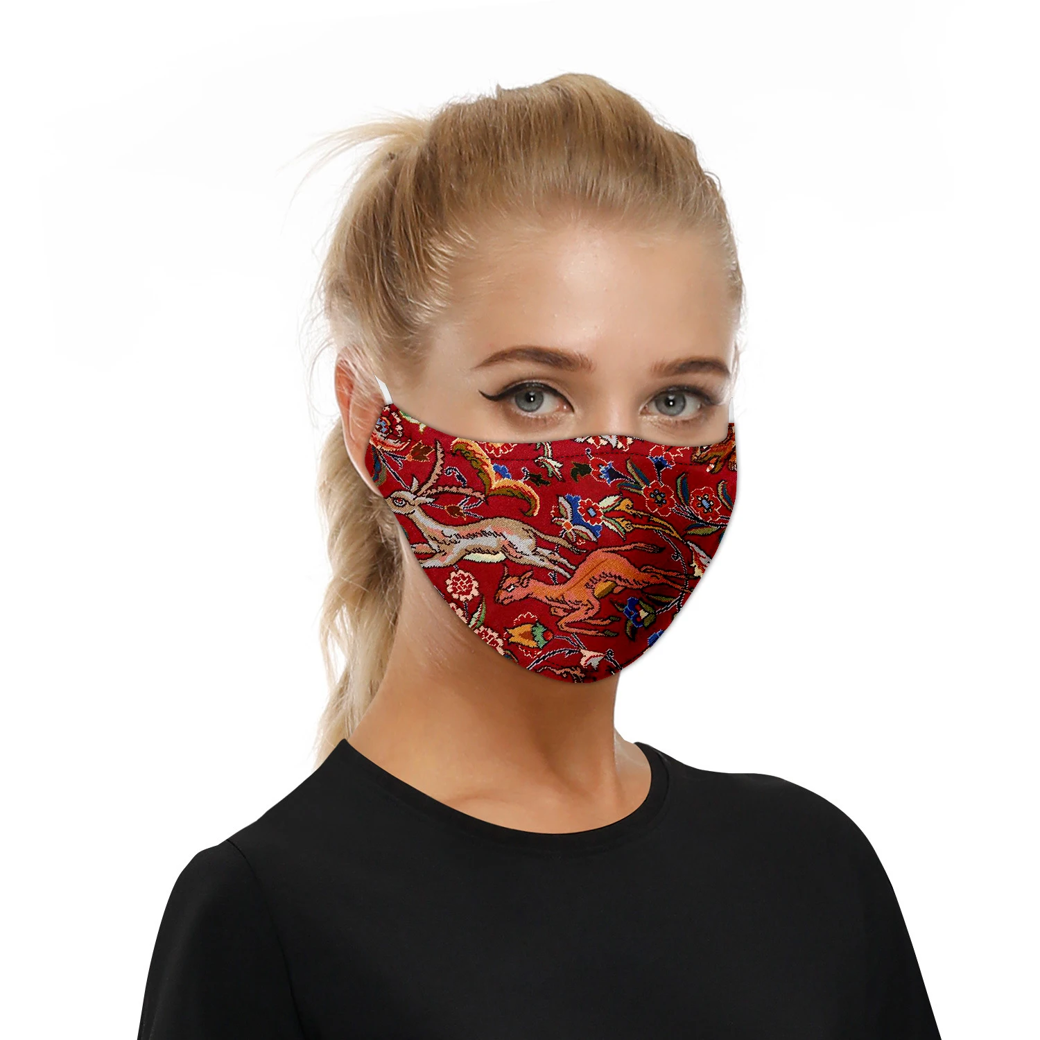 Newest Face Mask 3DPrinted Vintage Floral Pattern Reusable Windproof Dustproof Masks Unisex Adult / Child Masks Dropshipping T-1