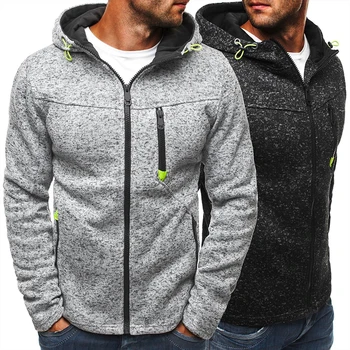 

Men Sports Casual Wear Zipper Fashion Tide Jacquard Hoodies Fleece Jacket Fall Sweatshirts Autumn Winter Coat