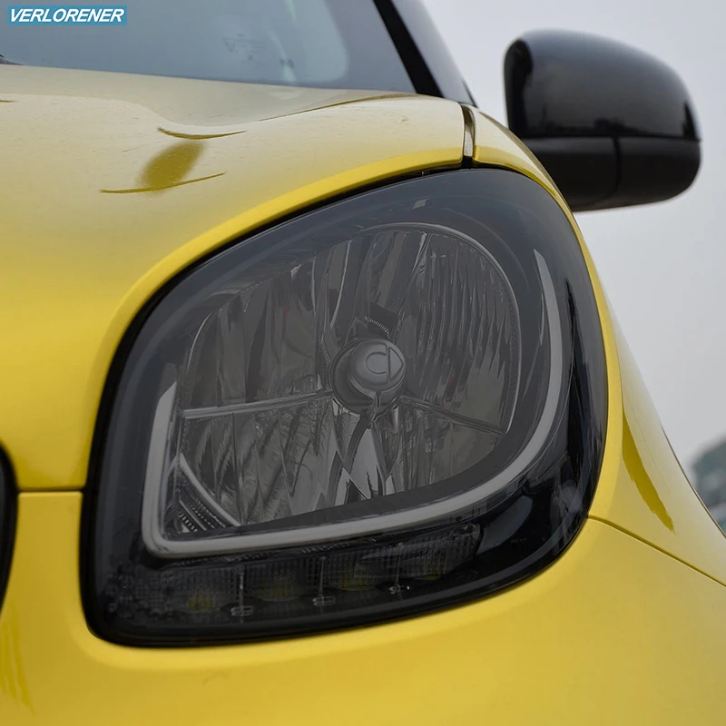 

2 шт. Защитная пленка для автомобильных фар дымчатый черный Оттенок Виниловая прозрачная ТПУ-наклейка для Smart Fortwo 453 2016-подарок