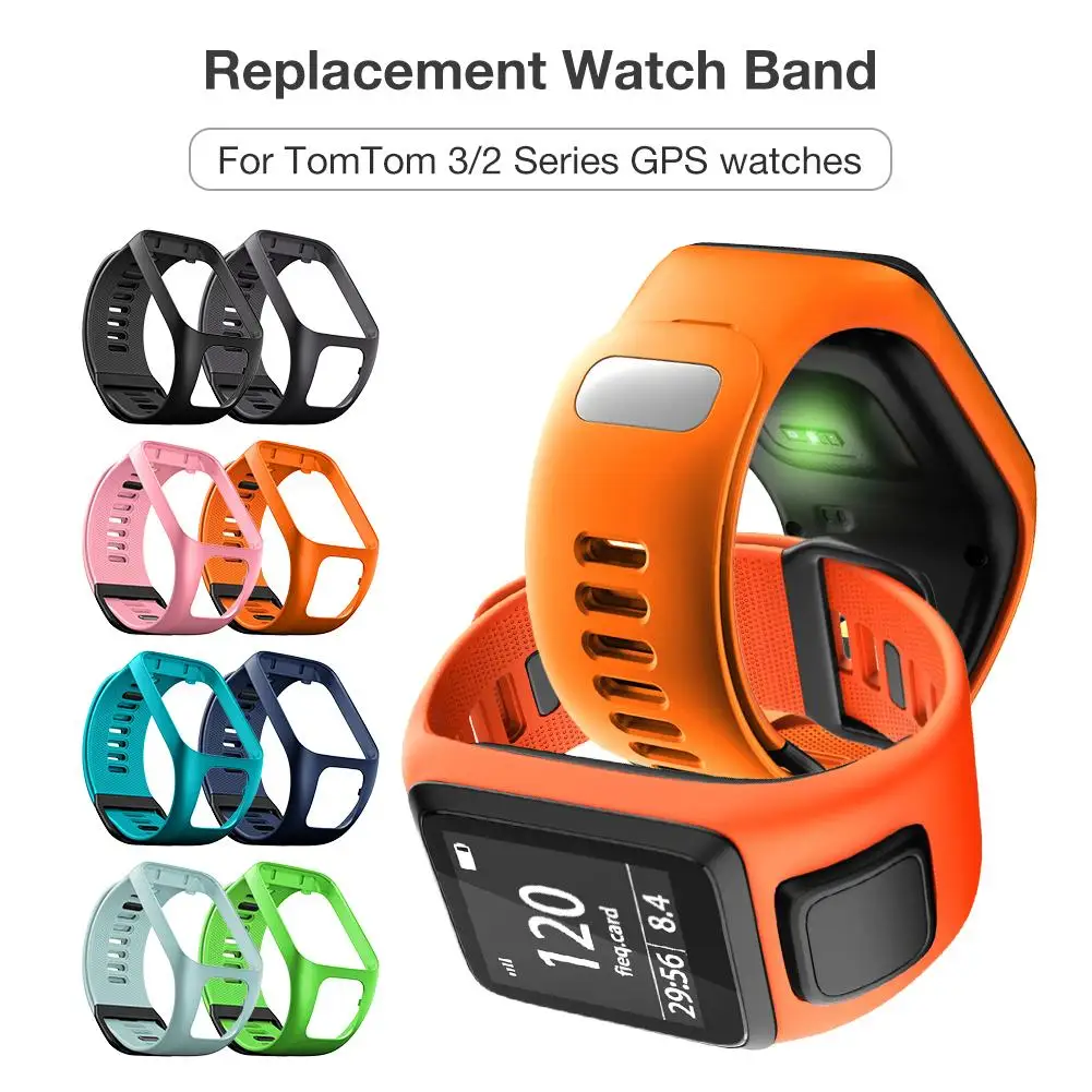 

Silicone Replacement Watchband Wrist Band Strap for TomTom 2 3 Series Runner 2 3 Spark Series Golfer 2 Adventurer GPS Watch