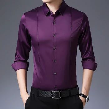 

Purple Mens Wedding Dress Silk Shirts For Mens Plain Shirts For Mens Light Blue Dresses Large Sizes Burgundy Plus Size Clothing