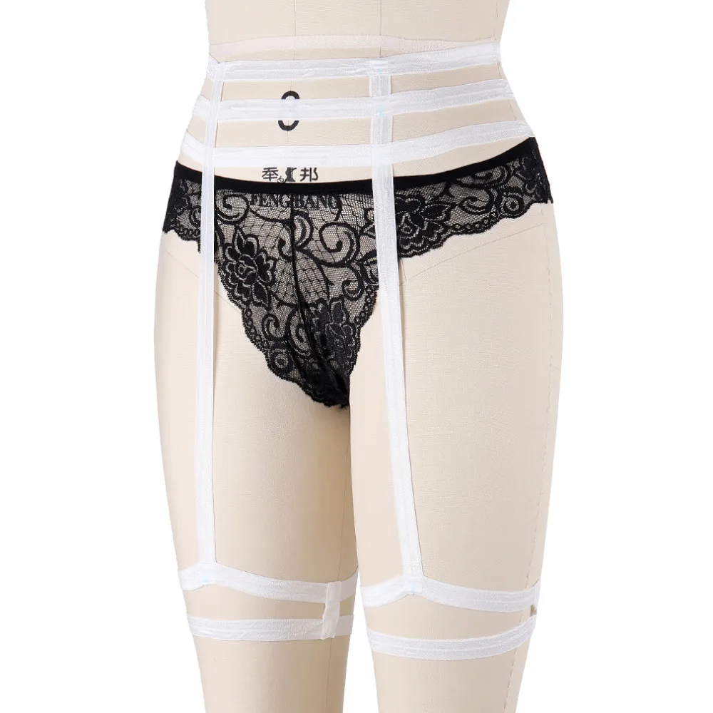 Women pastel goth liguer garter belt stocking body harness strap bra rave wear fetish bondage lingerie cage harness garter belt