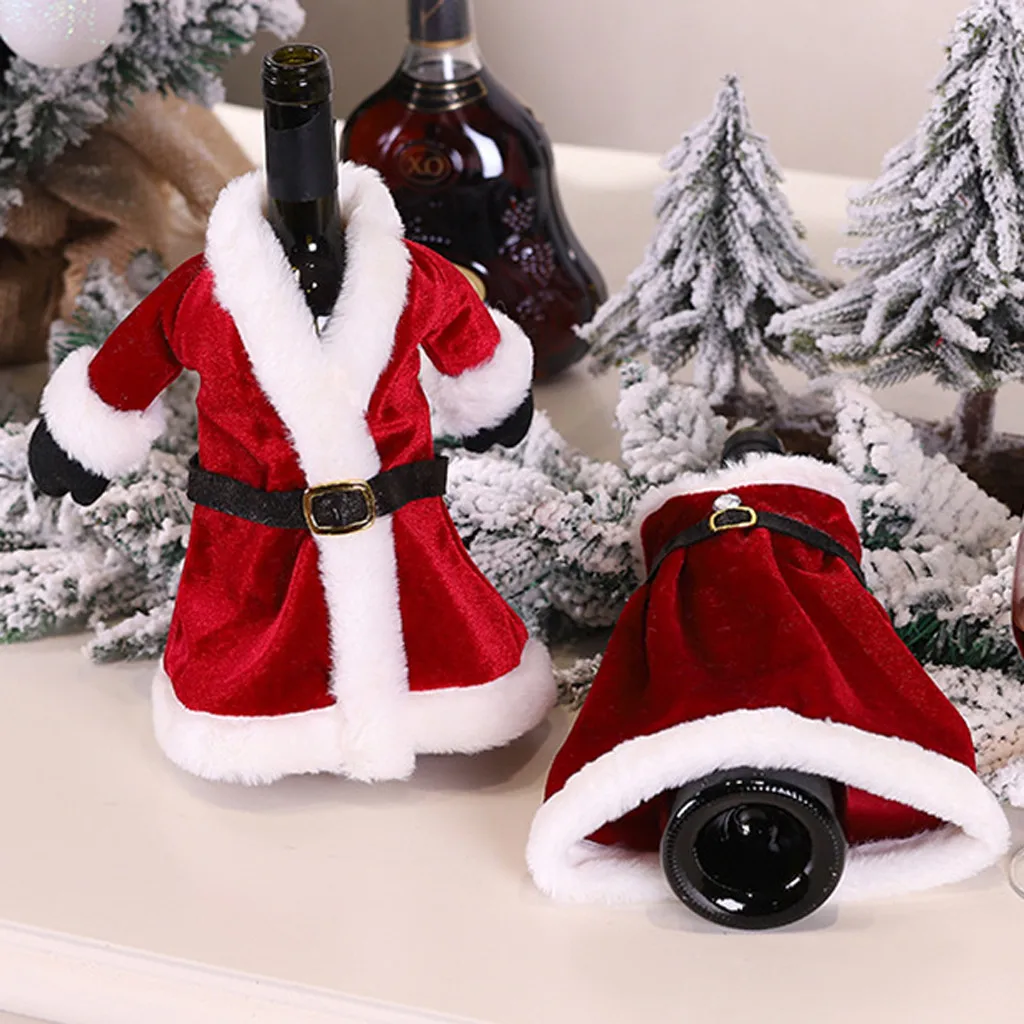 Новые рождественские украшения для одежды свитер бутылки для красного вина платье для домашнего праздника Рождественская елка Сад DIY висячие украшения