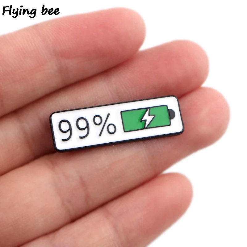 Flyingbee брошь и булавка батарея процент булавки эмалированные булавки Нагрудный значок броши на булавке значок для друзей женщин мужчин X0420
