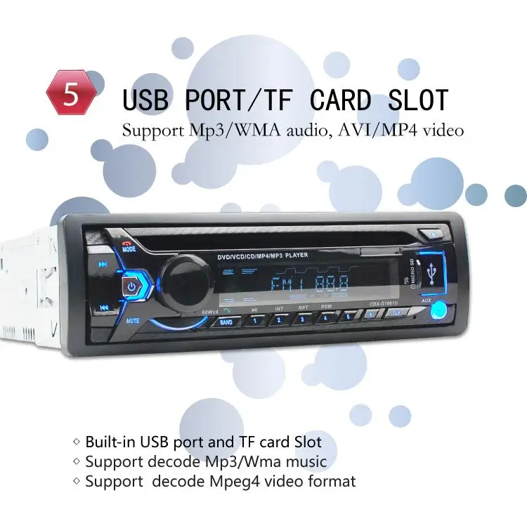 Автомобильный Bluetooth CD/DVD плеер с одним слотом для Nissan Honda Din Toyota радио USB/TF приемник в тире