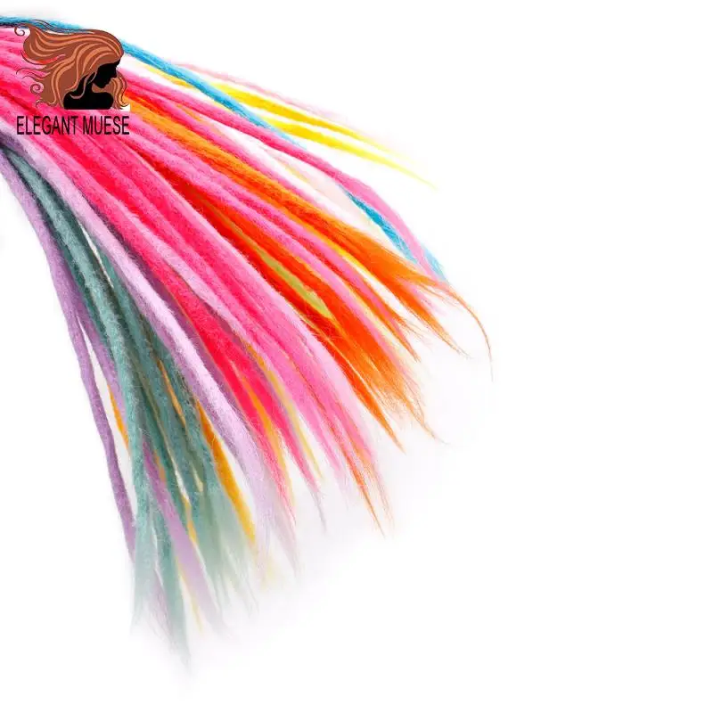 

ELEAGNT MUSES Reggae Crochet Hip-Hop Dreads Crochet Braid Hair Handmade Dreadlocks Synthetic Blonde Dreads 24 inch Extensions