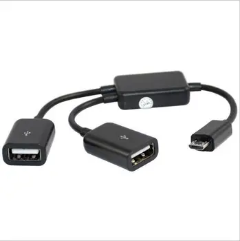 

One minute and two power supply Micro USB OTG data cable HUB mobile phone with mouse and keyboard U disk sub-hub