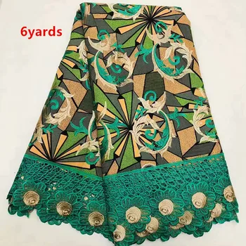 

2020 newest Wax Lace Fabric fashion African Wax cloth lace For women dress 6yards good quality JFJUl272