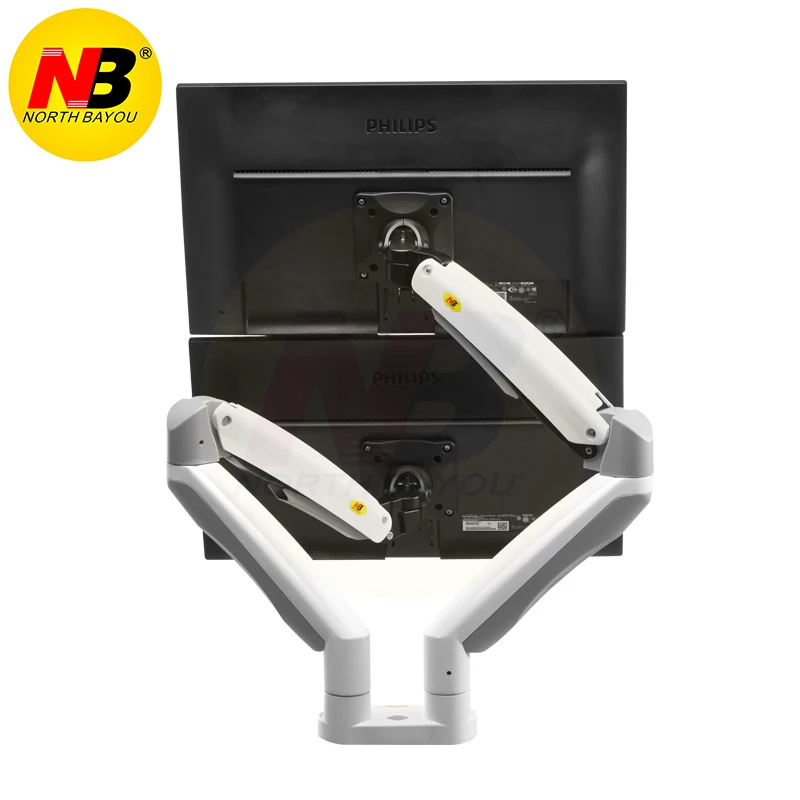Aluminum Alloy 22-32 inch Dual Monitor Mount Gas