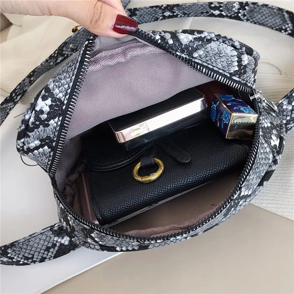Новая женская сумка Дикая мода Змеиный узор Наплечная Сумка поясная сумка нагрудная сумка боковые сумки маленькие для дам bolsa feminina#20