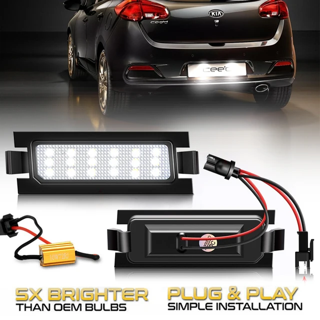 2Pcs שגיאת משלוח LED לוחית רישוי אור עבור Kia Ceed JD ED יונדאי I30 GD CW Elantra GT אקסנט רכב זנב מספר חזרה אור מנורות
