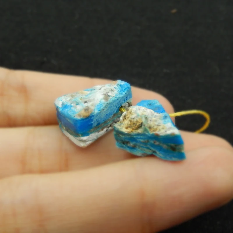 Hot Sale 1Pairs Natural Stone Nugget Blue Opal Side Drilled Earring Bead 16x12x7mm 3.2g Fashion Jewelry Women Earrings