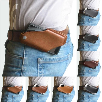 

LKEEP PU Waist Black Bag Men Waist Pack Waist Bag Funny Pack Belt Bag Men Chain Waist Bag For Phone Pouch