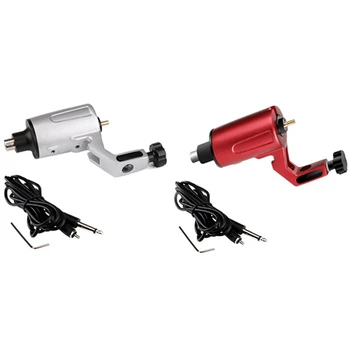 

2Pcs Rca Rotary Tattoo Machine Tattoo Machine for Shader Liner Tattoo Motor Machine Parts - Silver & Red