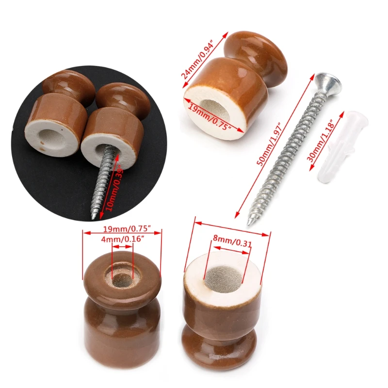 

5PCS High Frequency Electric Porcelain Gourd 24mm Porcelain Ceramic Insulator 77UC