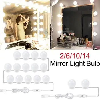 

2/6/10/14 pcs LED Makeup Mirror Light Bulb Dimmable Hollywood Vanity Lights Photography Studio Accessories Female Dress Up Lamps