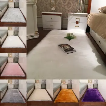 

Faux Wool Fur Area Rugs Shaggy Carpet Bedside Floor Door Mat Plush Sofa Cover Seat Pad Living Room Bedroom Home Decor 150x60cm