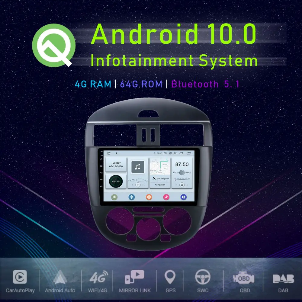 JSTMAX 10 2 &quotAndroid 0 Автомобильный GPS плеер для Nissan Tiida 2010 2011 2012 2013 2014 ручной AC